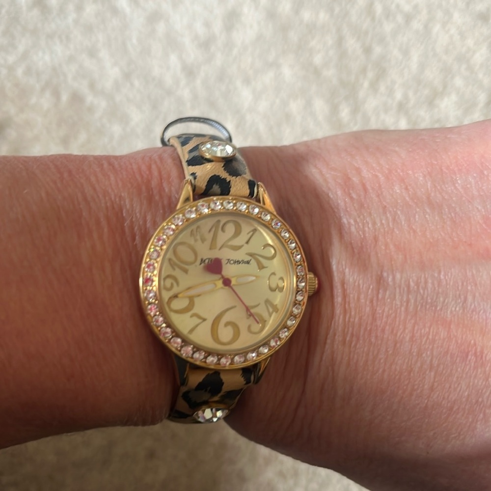 COPY - Betsey Johnson Leopard Print Women's Watch Leather Strap with crystals